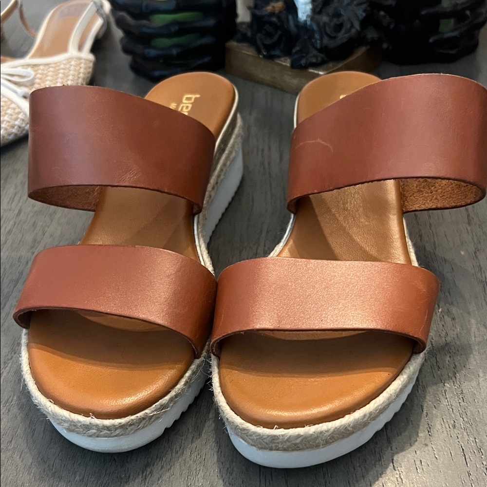 bernie mev. Tan Platform Sandals